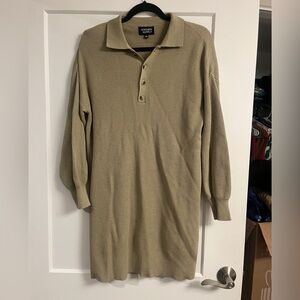 Ribbed Knit Polo Dress